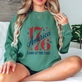 thumbnail image 5 of 1776 America Land of the Free Patriotic Sweatshirt for Women - Vintage Red White Blue USA Pullover Top - 4th of July Independence Day Shirt, 5 of 7