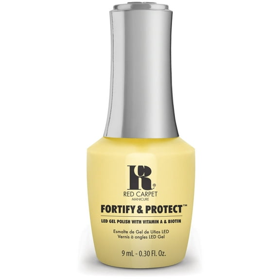 Red Carpet Manicure Fortify & Protect Yellow Iridescent Crème Gel Polish for Strong, Healthy Nails - Infused with Vitamin A & Biotin - (Style Standout) Led Nail Gel Color, 0.3 Fl Oz