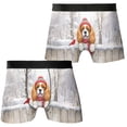 thumbnail image 3 of Playful Cavalier King Charles Spaniel Welcomes Winter Snowy Day with Cardinal Bird All Over Print Boxer Briefs Underwear for Men Dad Dog Lover Gifts - 120177, 3 of 6