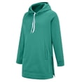 thumbnail image 5 of Women's Longline Hooded Sweatshirt, Side Slit Detail with Pockets, Oversized Casual Pullover for Layered Looks and Comfortable Daily Wear-Mint Green, 5 of 9
