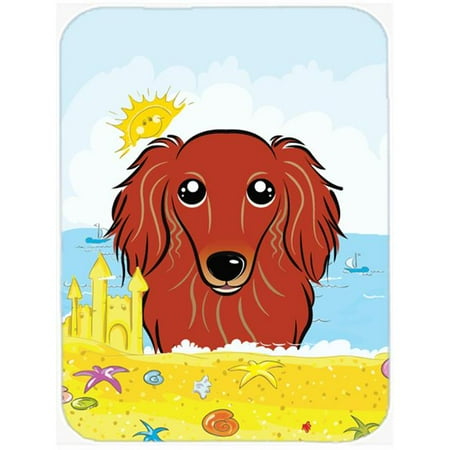 

Longhair Red Dachshund Summer Beach Glass Cutting Board Large