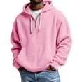 thumbnail image 3 of Men Waffle Knit Half Zip Hoodie Sevevn Long Sleeve Drawstring Hooded Sweatshirt With Front Kangaroo Pocket For Casual Daily Wear Outdoor Activities And Weekend Street Outfits, 3 of 6