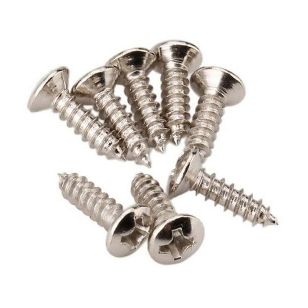 50 piezas de tornillo de golpeador de bajo para guitarra ST TL SG LP (plata)