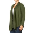 thumbnail image 2 of MOA COLLECTION Women's Plus Size Solid Casual Long Sleeve Drape Front Open Jacket Cardigan, 2 of 4