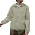 thumbnail image 2 of SGMVNU Boys Girls Rain Jackets Lightweight Waterproof Hooded Raincoats Windbreakers for Kids, Contrast Color Hood Zipper Jacket for Autumn,Dark Green,17-18 Years, 2 of 5