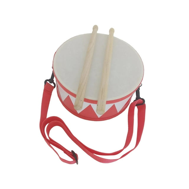Juego de batería para niños, tambor de madera, juguetes con 2 baquetas, diseño elegante, musical para niños. rojo