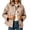 Brown, variant on Womens Oversized Jackets Plaid Long Sleeve Collared Cropped Jacket Casual Button Down Pretty Lightweight Outerwear Red S