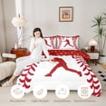 thumbnail image 3 of Erosebridal Red Dripping Baseball Stitch & Batter Silhouette Graphic Twin Comforter Sets 3-Piece, Sport Graphic Bedding Set for Boys And Girls Kids,Super Cozy Room Decor, 3 of 6