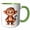 Green/White, variant on 3drose, Cute Silly Smiling Monkey with a Belt Illustration, 11oz Mug