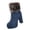 Blue, variant on Willtoo Womens Ankle Boots Chunky Heel Lace Tie Winter Booties Side鈥慫ip Chunky High Heel Short Dress Boots Round Toe Warm Fashion Footwear