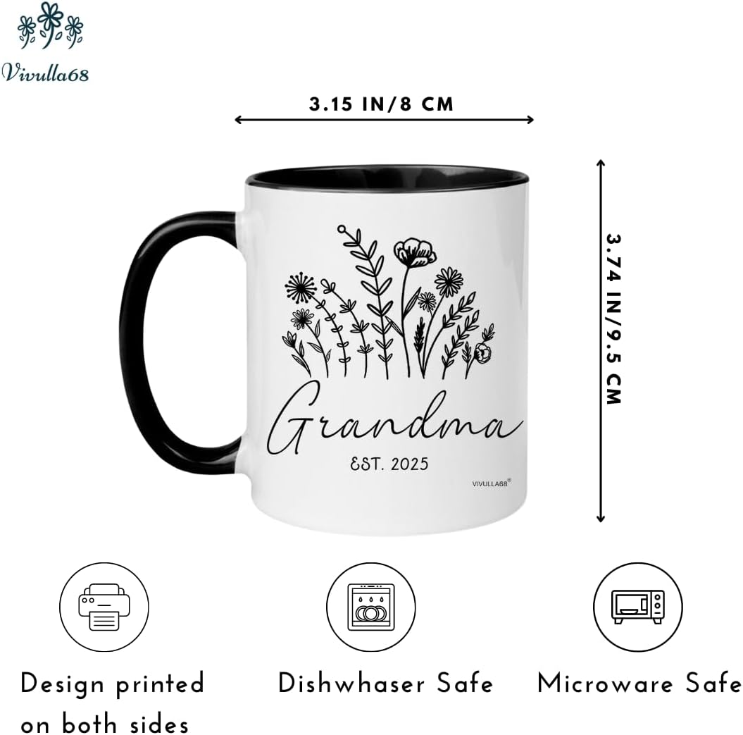 New Grandparents Gifts First Time 2025 - Pregnancy Announcement For Grandparents Mug Set - Promoted To Grandparents Grandma And Grandpa 2025 Mugs - Grandparents Baby Announcement Gifts Est 2025 Cups