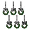 thumbnail image 2 of Dserfhy 6 Pcs Small Christmas Wreath with Ribbon Artificial Cabinet Wreath with Red Berries Pine Cones for Home Kitchen Window Door Decor, 2 of 8