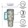 thumbnail image 4 of OBREWU Maltese Dog and Flower Floral Tumbler with Handle and Lid,Maltese Dog and Flower Floral 40oz Double Wall Vacuum Insulated Tumbler,Cups Gift for Women and Men, 4 of 7