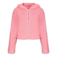 thumbnail image 6 of Aellinatey Cropped Fleece Jackets for Women Fashion Zip Up Plush Sherpa Warm Coats Comfy Soft Long Sleeve Fuzzy Hooded Outerwear, 6 of 10