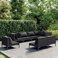 thumbnail image 1 of vidaXL 8 Piece Garden Lounge Set with Cushions Poly Rattan Dark Grey, 1 of 4