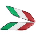 thumbnail image 1 of Set of 2pcs Aluminum Italian Flag Emblem Parallelogram Shape Sticker Graphic Decals For Vehicle Motor Car Fenders Side, 1 of 3