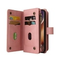 thumbnail image 3 of Wallet Case for Galaxy Note 20 Ultra, Magnetic Zipper Pouch Premium PU Leather with Kickstand Wallet Flip Shockproof Case Wrist Strap Card Slots Holder Pocket Samsung Galaxy Note 20 Ultra, Pink, 3 of 17