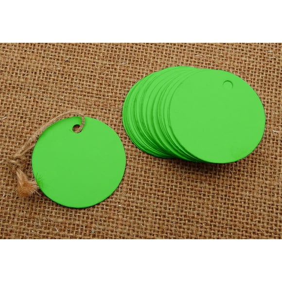 100 Pcs Papier Cartonné Rond Vierge à Suspendre Tag Cadeau de Fête de Mariage Tags avec Ficelle de Jute Naturelle Gratuite - Couleurs Disponibles
