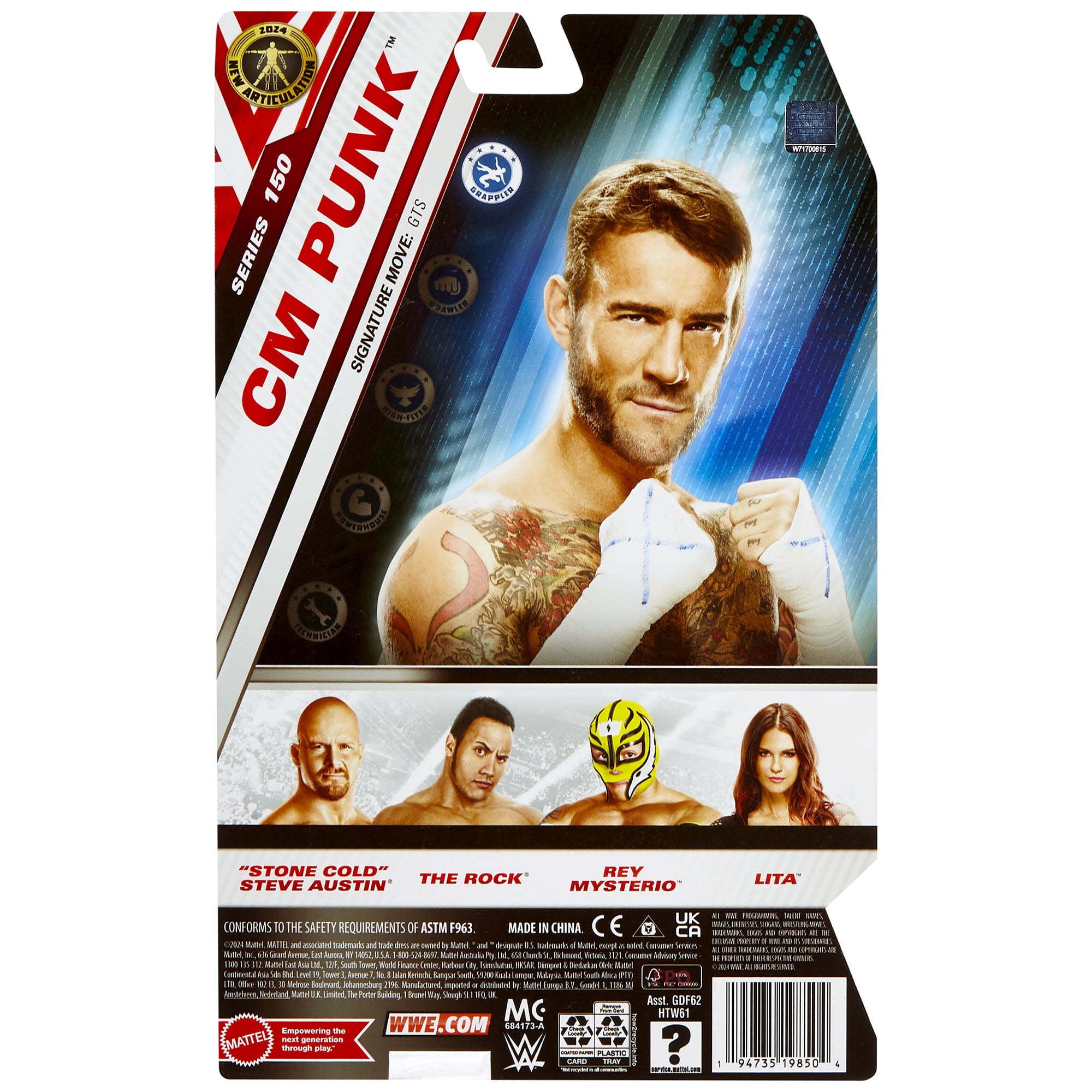 (Chase Variant - Pink & Green) CM Punk - WWE Main Event 150 Mattel WWE Toy Wrestling Action Figure