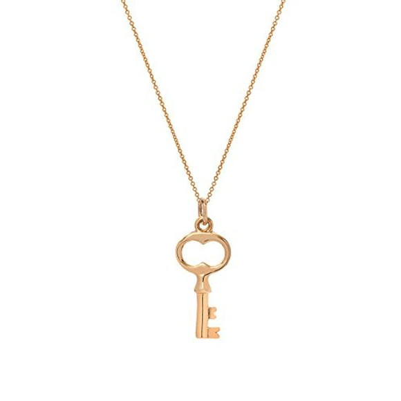 14 Karat Gold Key Pendant Necklace, 18"