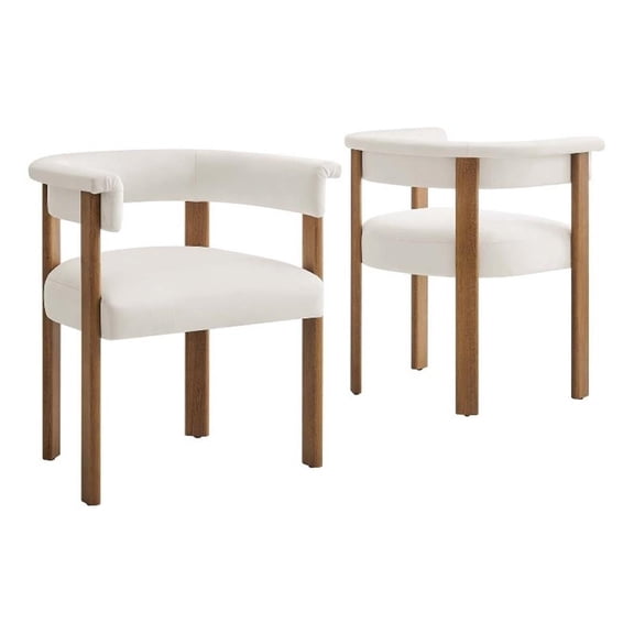 Maklaine Contemporary Performance Velvet Dining Chairs - Set of 2