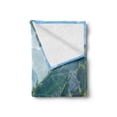 thumbnail image 2 of Mountains Soft Flannel Fleece Throw Blanket, Misty Landscape View of Highland Cloudscape, Cozy Plush for Indoor and Outdoor Use, 60" x 80", Sky Blue Green, by Ambesonne, 2 of 5