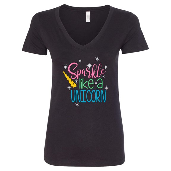 Inktastic Sparkle Like a Unicorn Women's V-Neck T-Shirt