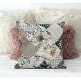 thumbnail image 3 of Peach Black Floral Suede Throw Pillow, 3 of 4