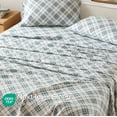 thumbnail image 5 of Codi Flannel Sheets Queen Size- 4 Pieces Ultra Soft Flannel Sheet Set, Cozy 100% Cotton Blue Plaid Bedsheets, Brushed for Extra Softness, Fall Themed Warm Bedding Sheets, 14 Inch Deep Pocket, 5 of 16