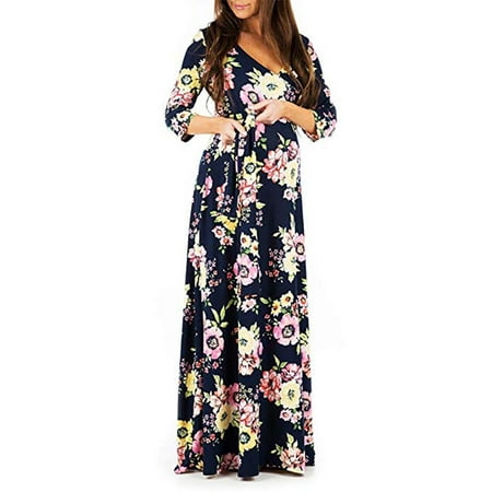

Tangnade pregnant costumes for women maternity dress Woman Print Wrap Maternity Dress Adjustable Belt Multi-function Pregnant Dress