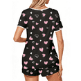 thumbnail image 4 of UVN Pajamas Sets for Women 2 Piece Lounge Set Short Sleeve Tops and Shorts Soft Pj Set Sleepwear Loungewear, 4 of 9