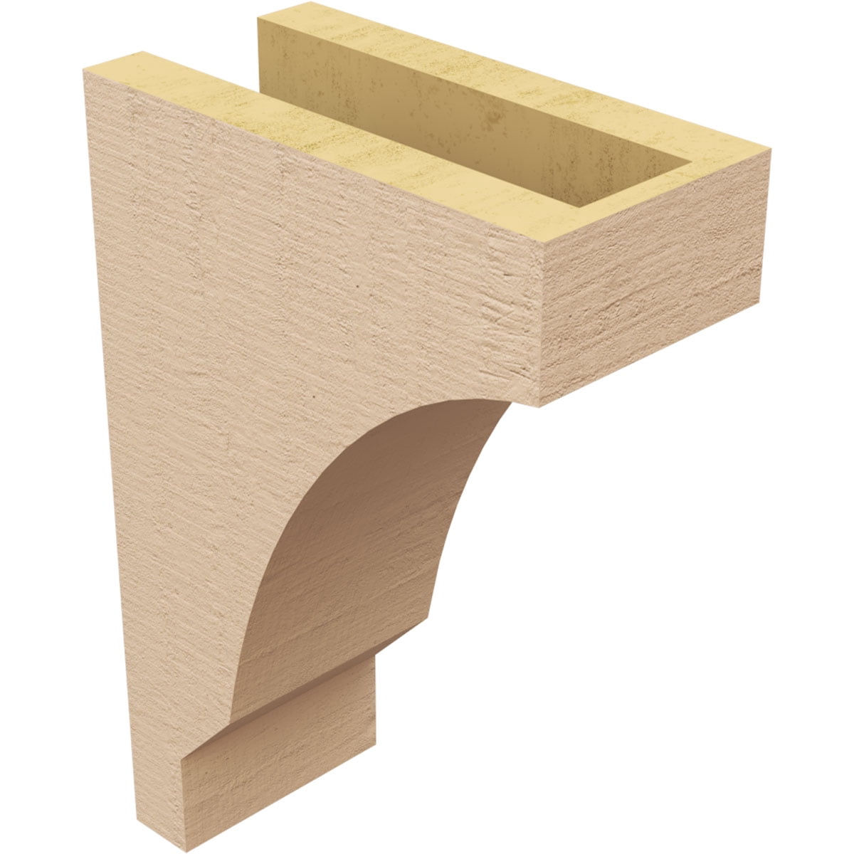 4"W x 8"D x 12"H Classic Moab Rough Cedar Woodgrain TimberThane Corbel, Primed Tan