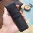 thumbnail image 2 of Personalized Retro Handmade Cowhide Pen Case Genuine Leather Pen Bag Pencil Case Multiple Colors Available Yellow Brown small, 2 of 4
