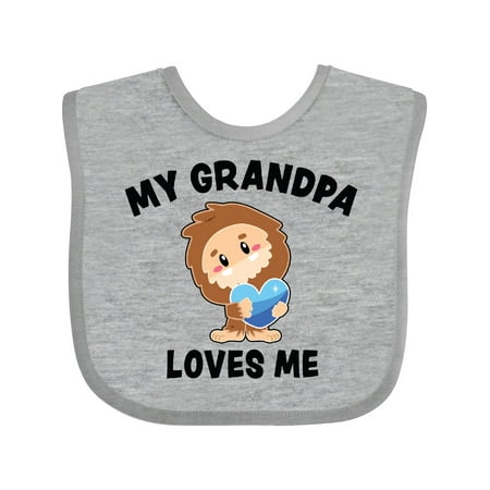 

Inktastic Cute Bigfoot My Grandpa Loves Me Gift Baby Boy Bib