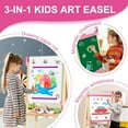 thumbnail image 2 of Adjustable Wooden Toddler Art Easel with Magnetic Whiteboard and Chalkboard, Pink for Kids Ages 4-13, 2 of 6