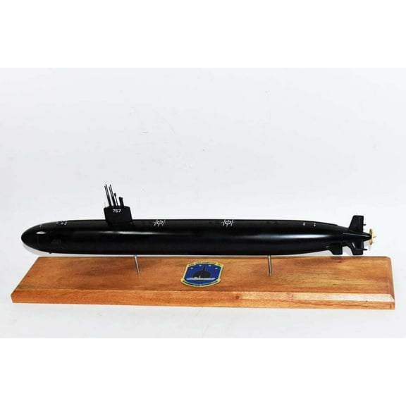USS Hampton SSN-767 (Black Hull) Submarine Model,Navy,Scale Model,Mahogany,20 inch,LA Class