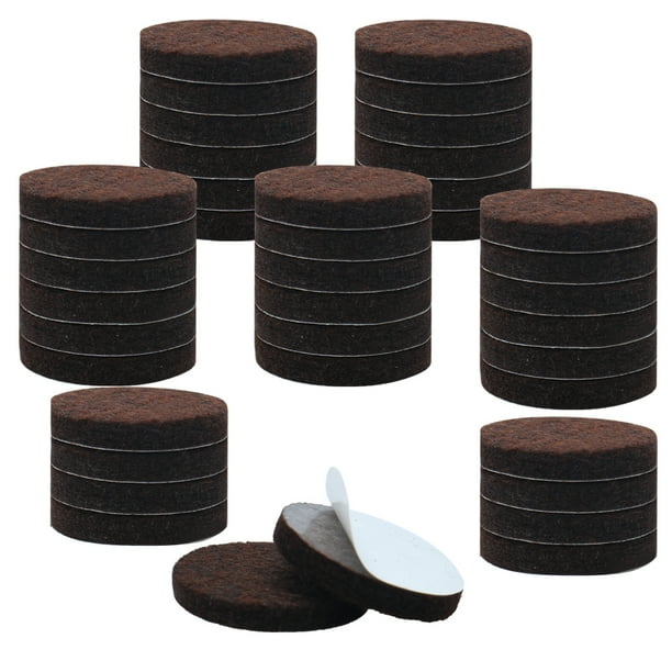 Uxcell 1 3/4" Almohadillas Redondas Autoadhesivas Antideslizantes de Fieltro para Proteger Pisos Marrón Paquete de 40