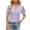 Purple, variant on Fesfesfes V Neck Tshirt Women's Summer Solid Lace V-neck Bubble Short Sleeve Solid T-shirt Top Short Tshirts for Women S(US:4)