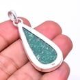 thumbnail image 2 of Green Aventurine -India Designer Handmade 925 Sterling Silver Pendant 2.11", Green Green Aventurine Pendant P_8060_321_9, 2 of 2