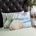 thumbnail image 4 of Summer Ocean Throw Pillow Cover 20 x 30 Inch Decorative Pillow Cover Nautical Sea Shell Coral Wave Lumbar Pillowcase Seasonal Rectangle Cushion Case for Couch Sofa Bed Living Room, 4 of 7