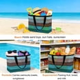 thumbnail image 4 of Aqua Grey Beach Bag for Women, Large Breathable Mesh Beach Tote Bag, Vintage Stripe Farmhouse Wood Grain Ombre Sandproof Lightweight Travel Bags for Vacation Picnic Swimming Pool 15.7"x15.7"x9.1", 4 of 9