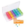 thumbnail image 2 of Pastillero apto para viajes de 7 días con compartimentos grandes y diseño resistente, recordatorio de medicación portátil para vitaminas/aceites de pescado/suplementos Xemadio 2034979, 2 of 9