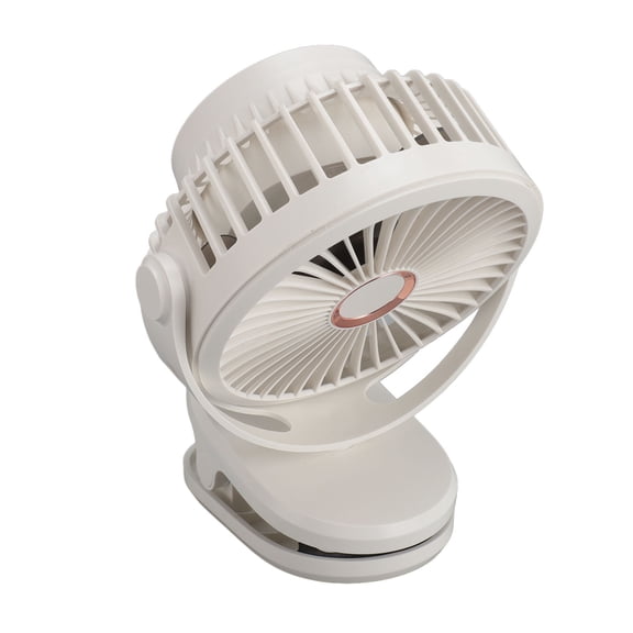 10000mAh USB Clip On Fan Portable Rechargeable Miniature Table Fan 360 Degree Rotation Personal Desk Cooling Fan for Office Outdoor Bedroom Pearl White (5.9 x 7.1 x 5.1 in / 15 x 18 x 13 cm)