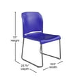 thumbnail image 3 of Blue Plastic Sled Stack Chair, 3 of 4