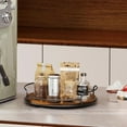 thumbnail image 3 of LAMU 9 inch Wooden Lazy Susan Turntable Organizer for Table Top, Cabinet, Wood Lazy Susan Spice Organization for Kitchen, Pantry, Countertop, Dining Table, Bathroom, 1 Pack, 3 of 9