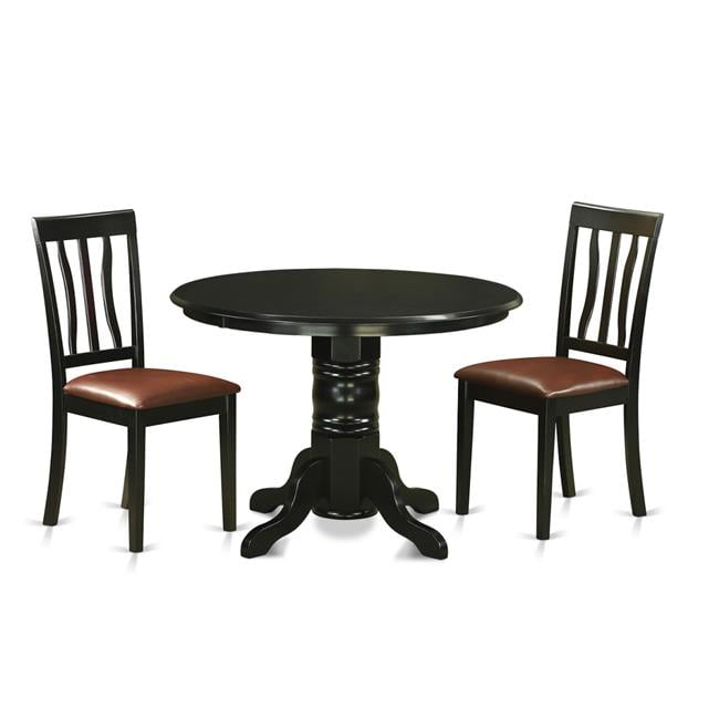 Small Kitchen Table Set with 2 Small Kitchen Table & 2 Chairs, Black