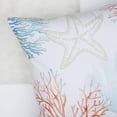 thumbnail image 3 of Coastal Throw Pillow Covers 18 x 18 Inch Coral Starfish Seashell Beach Decorative Pillow Cases Ocean Blue Cushion Covers for Couch Sofa Bed Home Decor Set of 4, 3 of 6