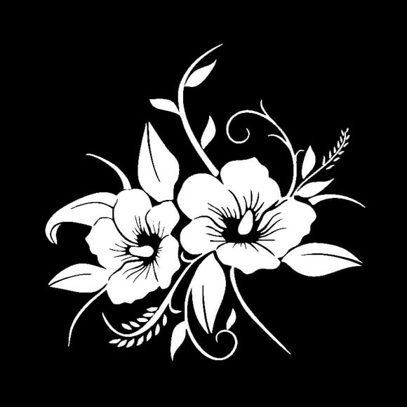 White Flower Pattern Automobile Reflective Sticker Car Decals Perfect Decoration