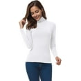 thumbnail image 2 of SMZ Women Long Sleeve Turtleneck Slim Fitted Based Layer Lightweight Active Shirt Pullover Tops, 2 of 6