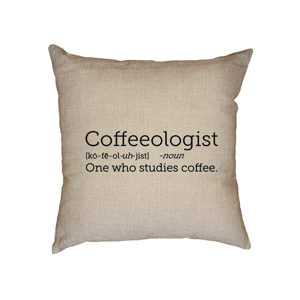Coffeeologist Dictionary Definition Coffee Decorative Linen Throw Cushion Pillow Case with